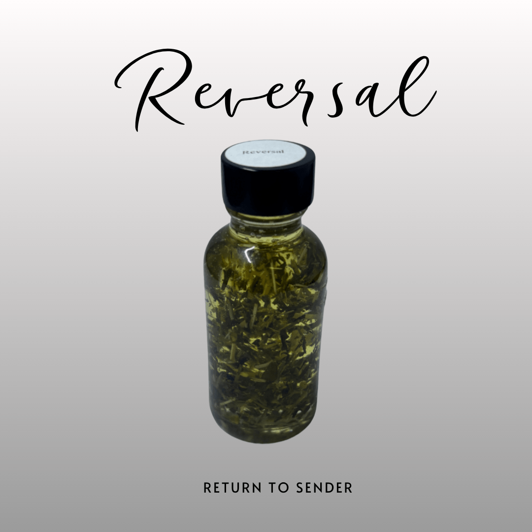 Bottle of 'Reversal' with a black cap on a gray background