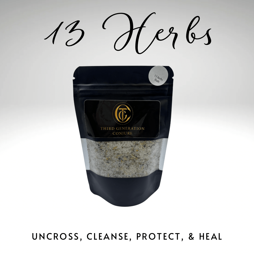 Black packaging of '13 Herbs' with a visible brand logo on a white background