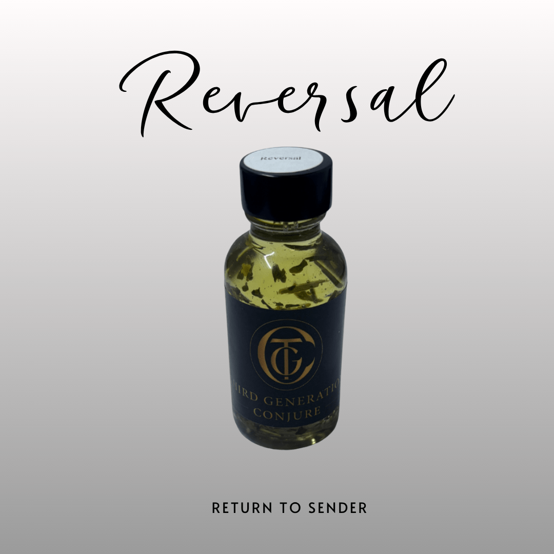 Bottle of 'Reversal' with a black cap on a gray background