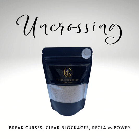 Black packaging with white text on a gray background