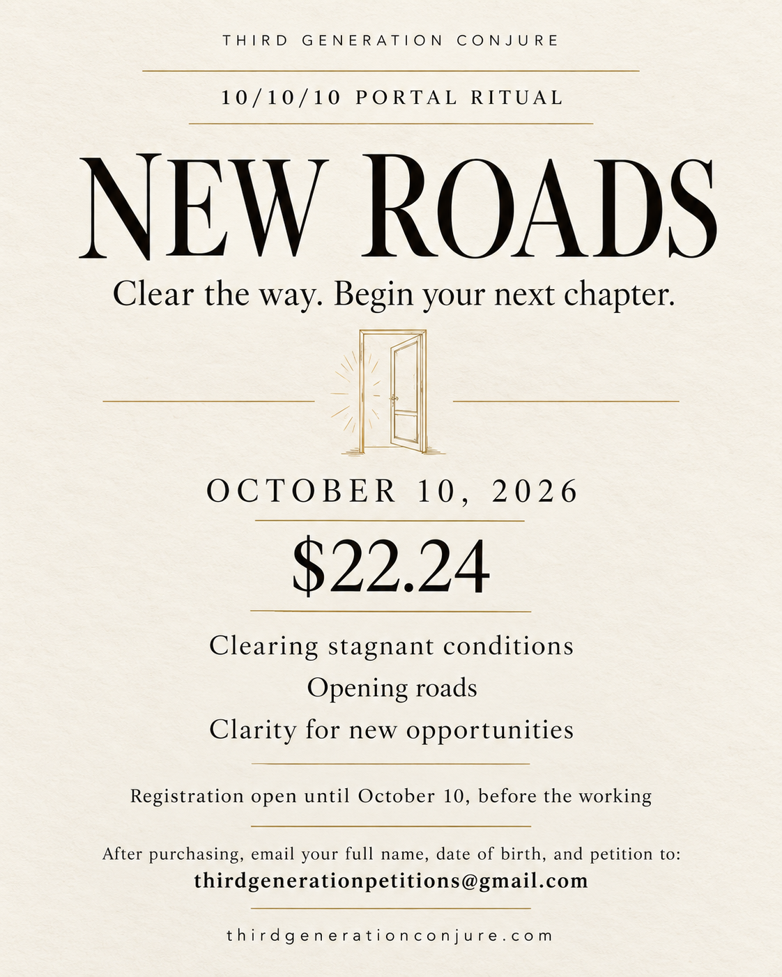 10/10/10 Ritual: New Roads